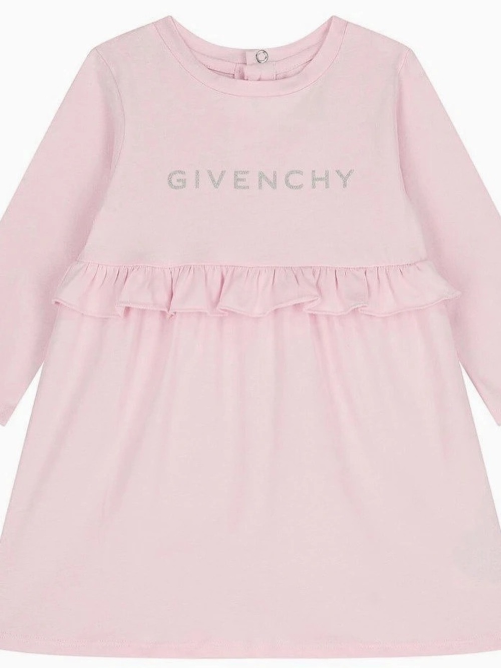 Givenchy Kids Pink Logo Ruffle Dress Baby